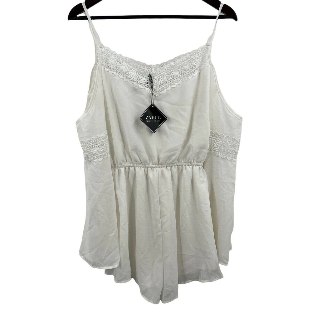 Zaful White Romper Bell Sleeve Cold Shoulder New